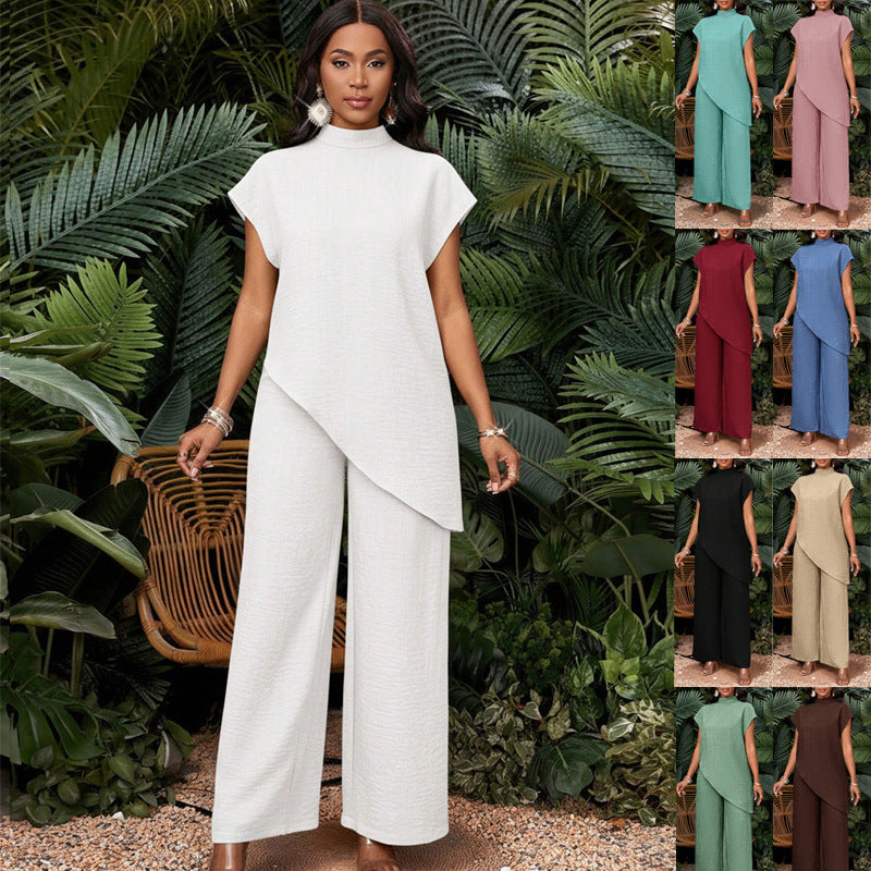 Ensemble Femme Deux Pièces avec Tunique Asymétrique et Pantalons Palazzo Amples Echo Archiv