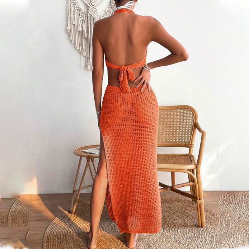 Robe en crochet élégante pour femmes avec décolleté profond R&B