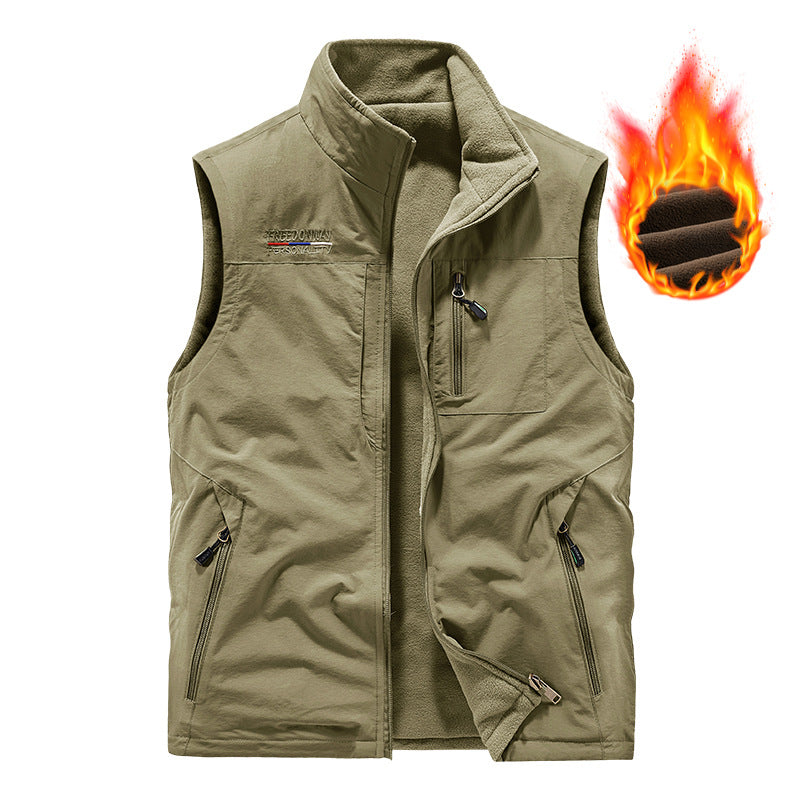 Veste thermo-extérieure matelassée pour hommes avec doublure en polaire douce, col montant et plusieurs poches zippées Echo Archiv