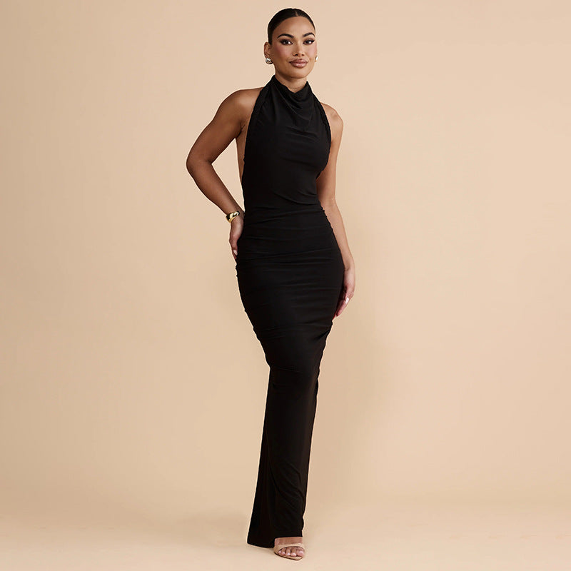 Robe maxi sans bretelles pour femmes avec drapé élégant Heidi-Mode
