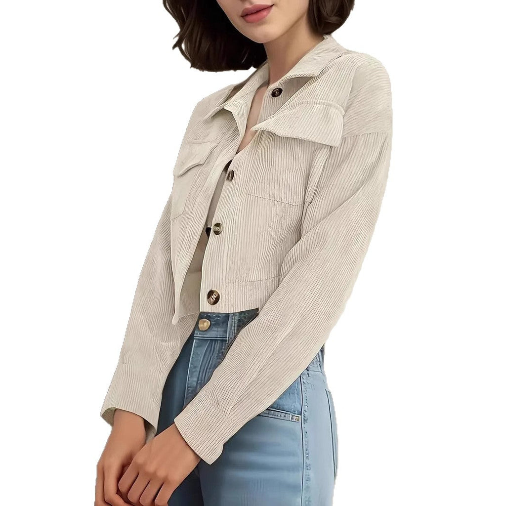Veste en Jean Femme à Manches Courtes Croppée