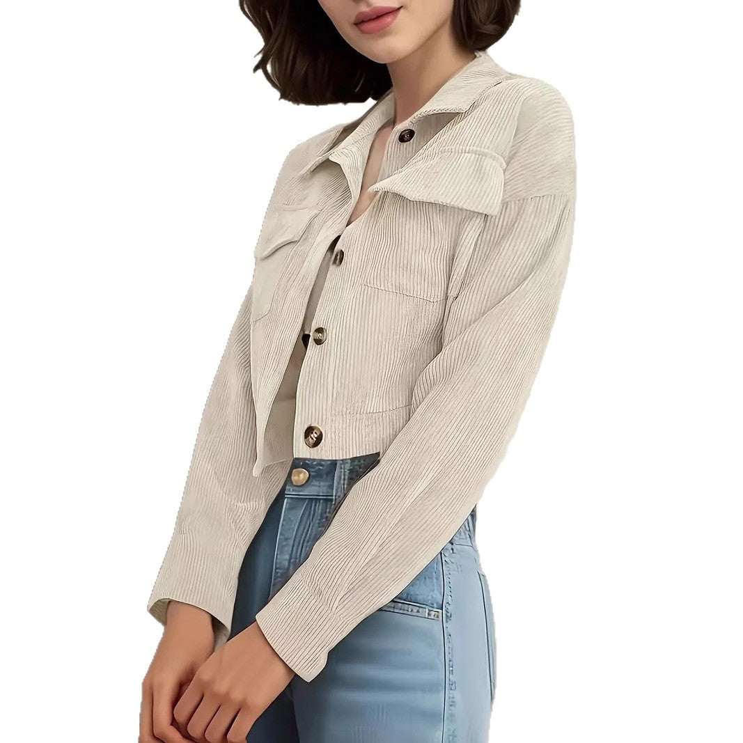 Veste en Jean Femme à Manches Courtes Croppée