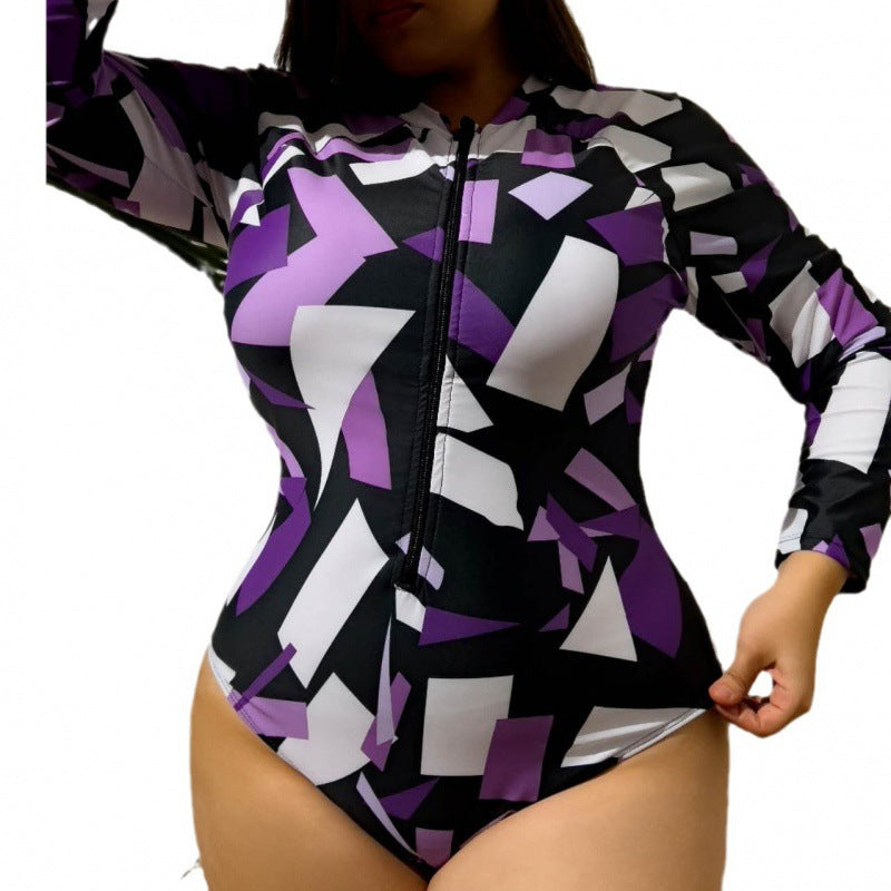 Maillot de bain à manches longues pour femmes avec design moderne Echo Archiv