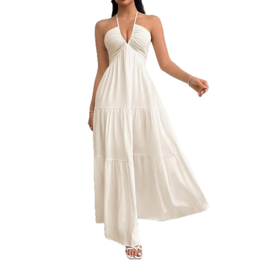 Robe maxi femme avec décolleté plongeant et jupe fluide R&B