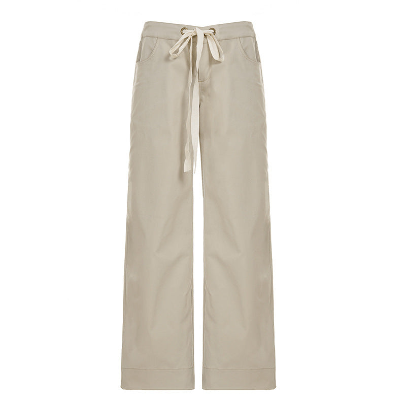 Pantalon cargo évasé taille haute pour femmes avec cordon de serrage, poches multiples et silhouette décontractée Echo Archiv