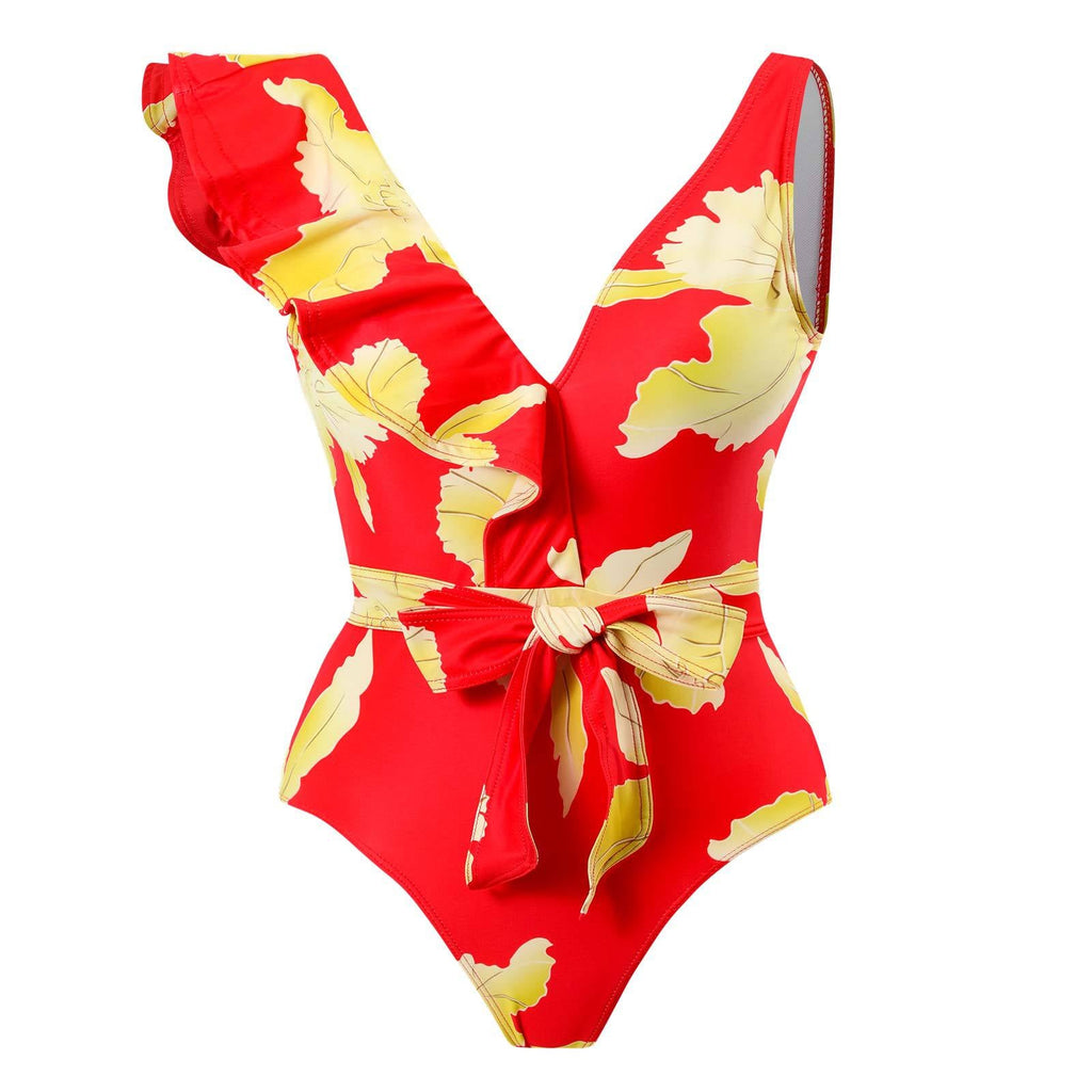 Maillot de bain une pièce élégant pour femmes avec détails en volants floraux Echo Archiv