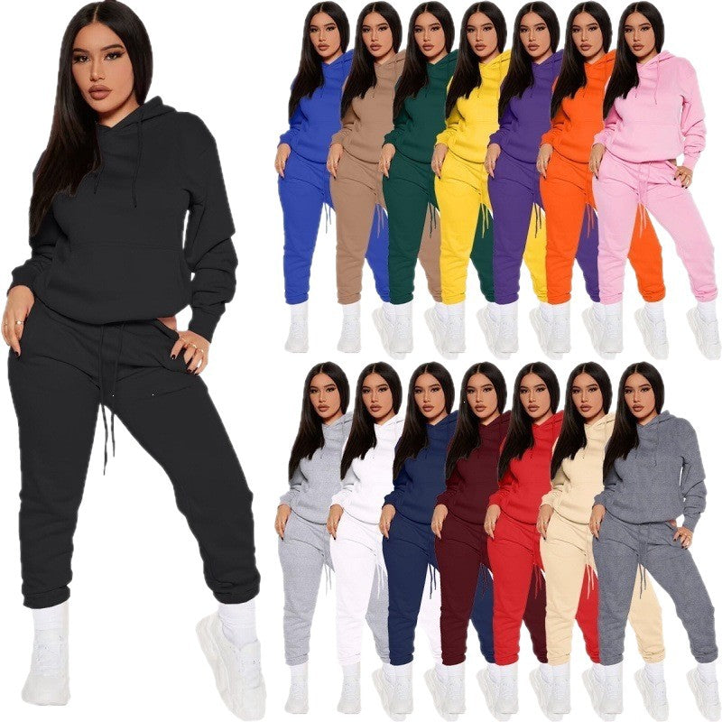 Ensemble de lounge pour femmes en deux parties avec sweat à capuche et pantalon de jogging taille haute en doux French Terry Echo Archiv