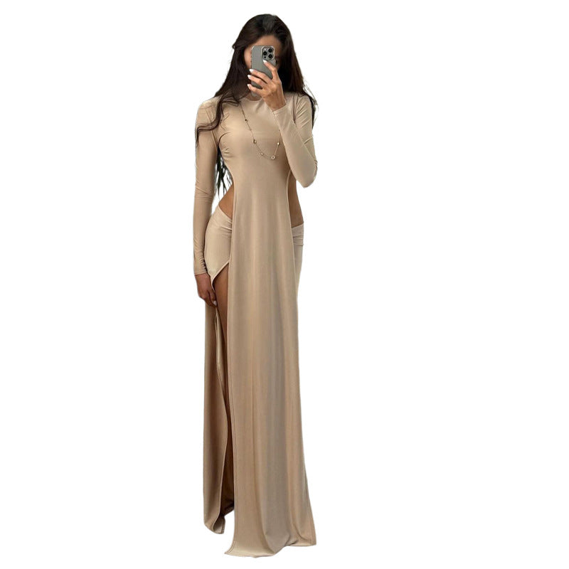 Robe maxi élégante pour femmes avec coupe slim et fentes hautes Heidi-Mode