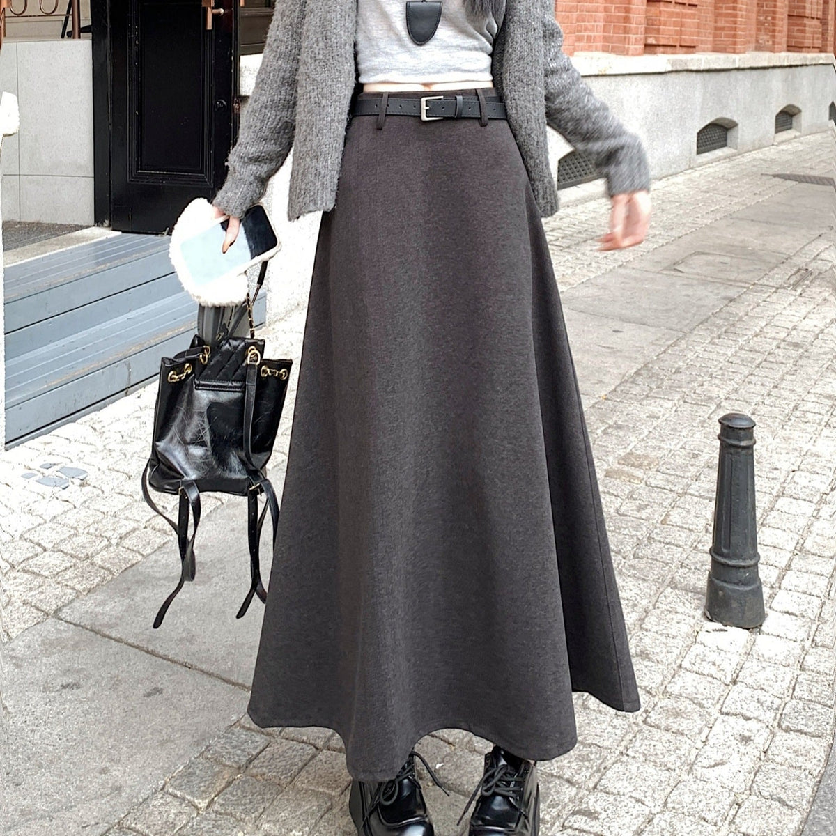 Jupe Maxi Longue Femme avec Coupe Flottante et Ceinture Echo Archiv