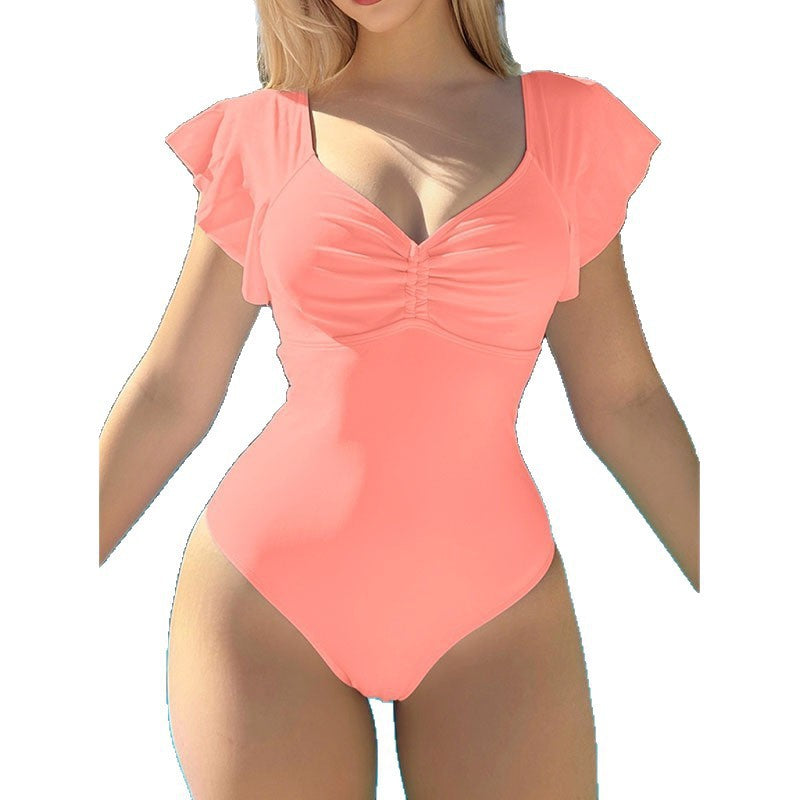 Maillot de bain une pièce élégant pour femmes avec volants R&B