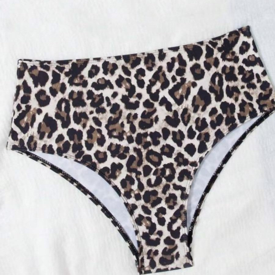 Ensemble de bikini taille haute pour femmes avec haut rembourré et motif animal R&B