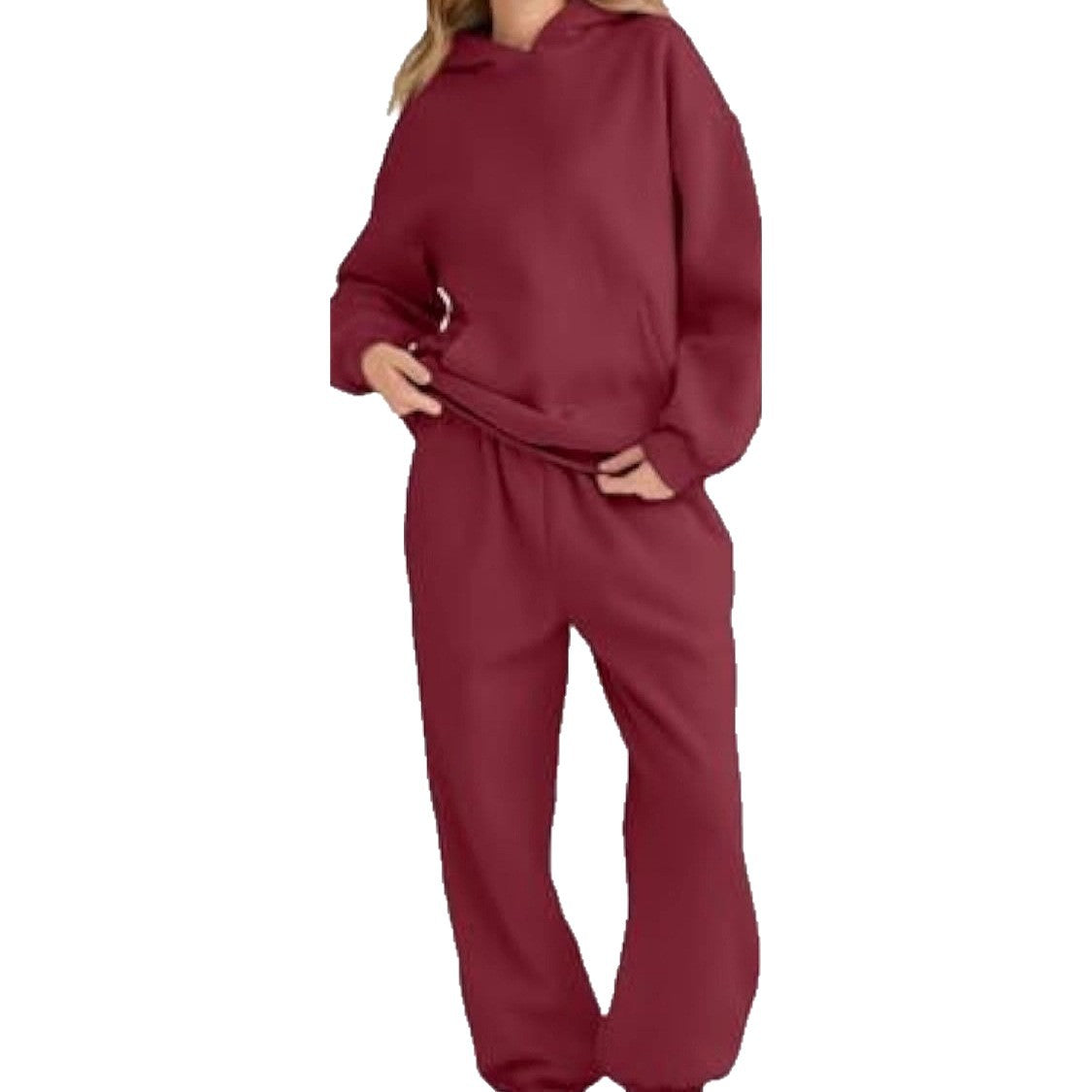 Ensemble de jogging à capuche décontracté pour femmes en French Terry avec sweat à capuche oversize et pantalon de jogging taille haute