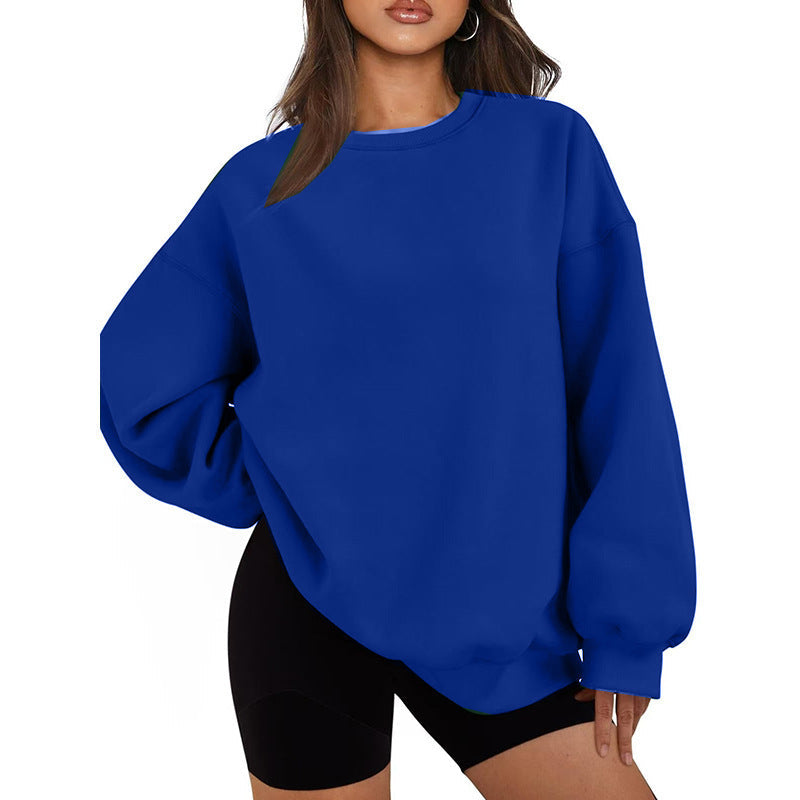 Sweatshirt oversized à col rond pour femmes avec épaules tombantes, doublure en polaire douce et bords côtelés Echo Archiv