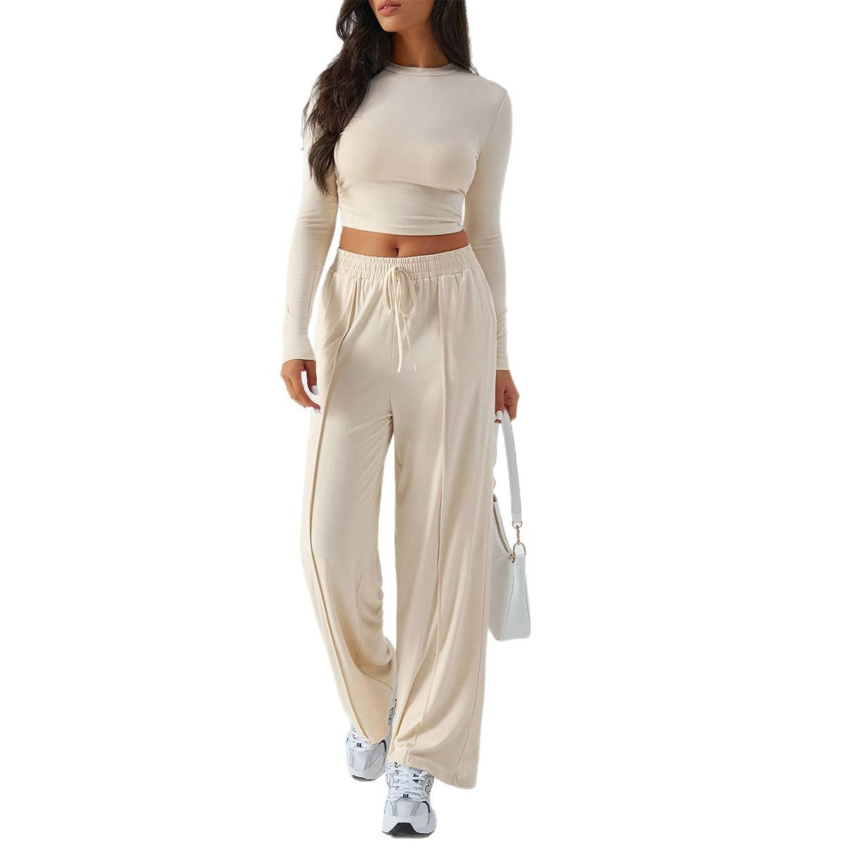 Pantalon lounge large pour femmes avec taille élastique et qualité jersey fluide Echo Archiv