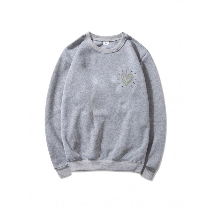 Sweat-shirt confortable pour femmes avec motif en cœur Echoarchiv