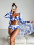 Ensemble de bikini pour femmes avec haut fleuri et kimono fluide Echo Archiv