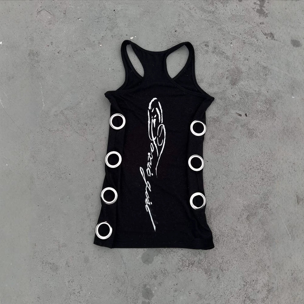 Robe courte ajustée pour femmes avec détails métalliques R&B