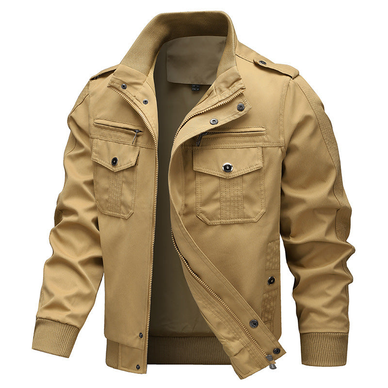 Veste de bombardier en toile légère pour hommes avec panneaux de couture renforcés, fermeture éclair à double sens cachée, épaulettes et coupe ergonomique Echo Archiv