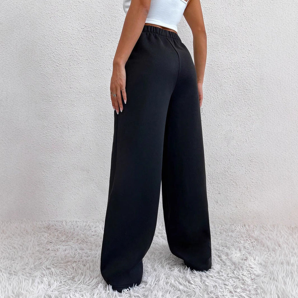 Pantalon de lounge large pour femmes en French Terry avec taille confortable, poches latérales et jambe fluide Echo Archiv