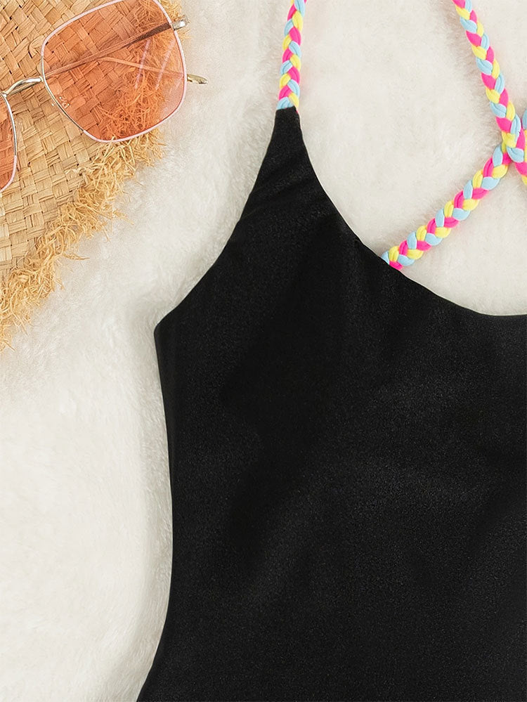 Maillot de bain une pièce élégant pour femmes avec bretelles réglables R&B