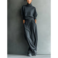 Ensemble de Loungewear à col roulé pour femmes avec haut oversize et pantalon à taille élastique Echoarchiv