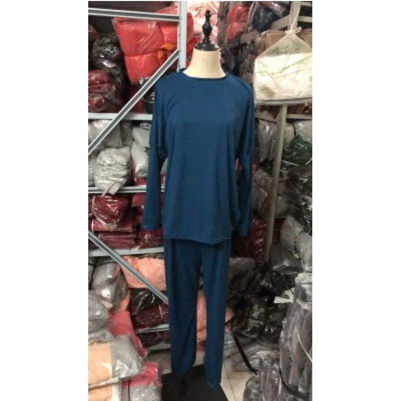 Ensemble de lounge décontracté pour femmes avec col rond, pantalon à cordon et poignets Echo Archive