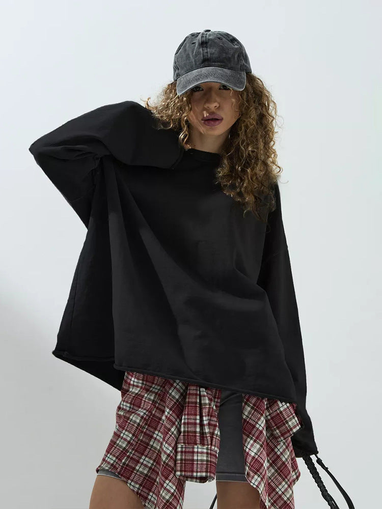Sweatshirt ample pour femmes avec col rond et coupe oversize allongée Echo Archive