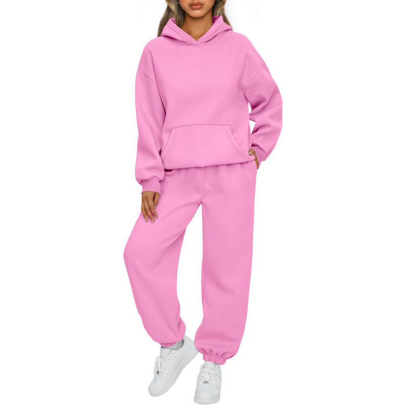 Ensemble de sweat à capuche oversize pour femmes et pantalon de jogging en polaire avec poche kangourou Echo Archiv