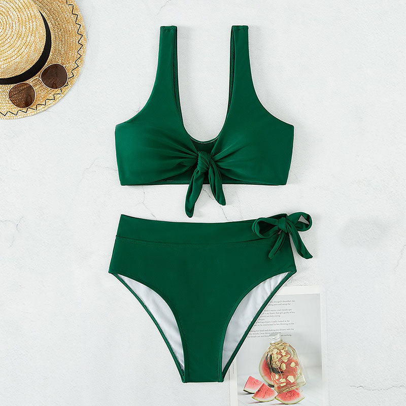 Bikini femme à taille haute avec nœud ajustable R&B