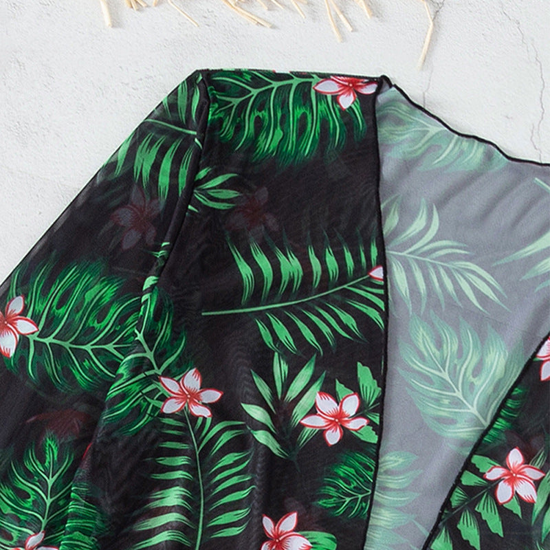 Paréo féminin avec motif floral et design transparent R&B