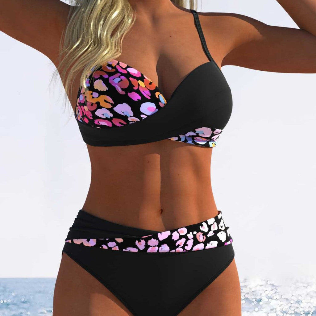 Bikini femme avec haut rembourré et taille haute R&B
