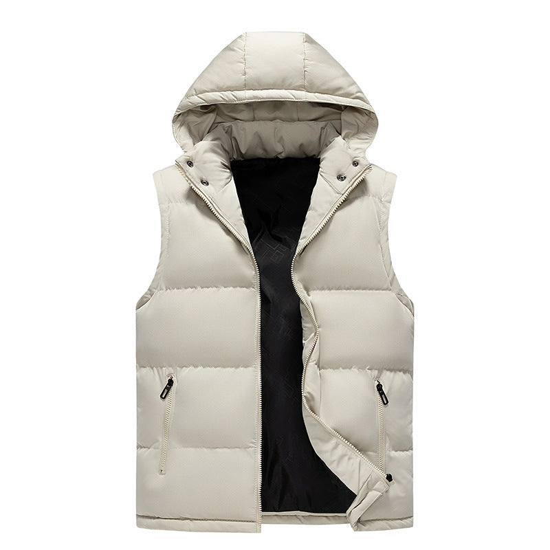 Gilet matelassé pour hommes avec capuche