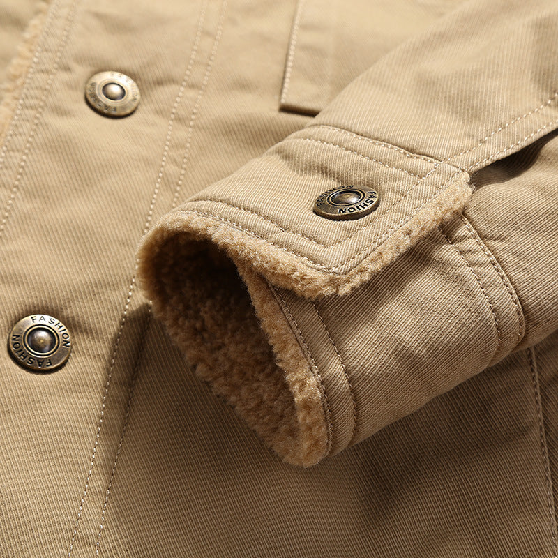 Veste de travail en toile robuste pour hommes avec doublure intérieure en Sherpa, patte de boutonnage cachée et poches fonctionnelles Echo Archiv