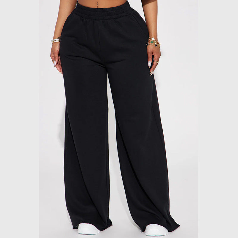 Pantalon Palazzo-Lounge pour femmes taille haute avec ceinture de confort froncée et silhouette large fluide Echo Archiv