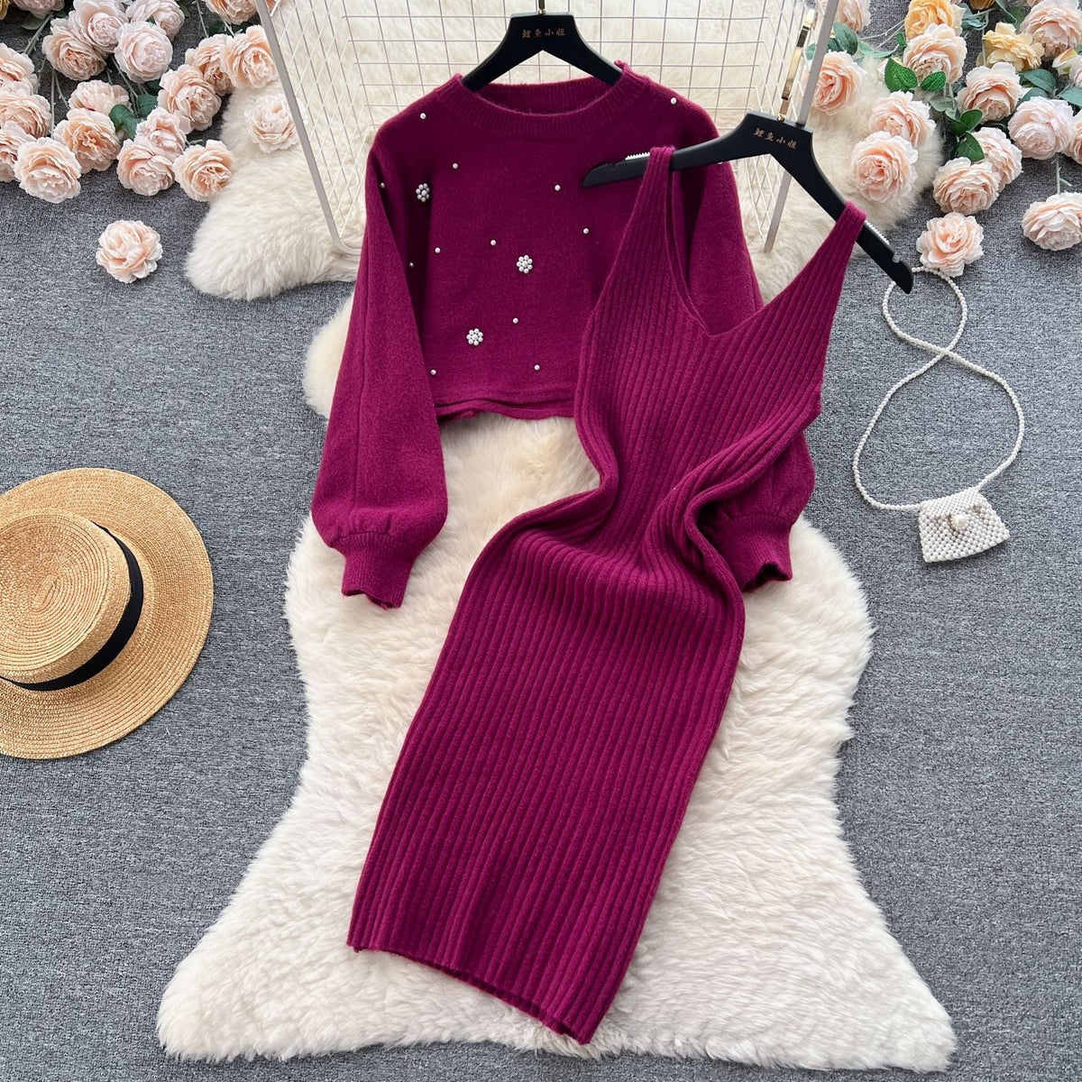 Robe en tricot pour femmes avec décolleté en V élégant Echo Archiv