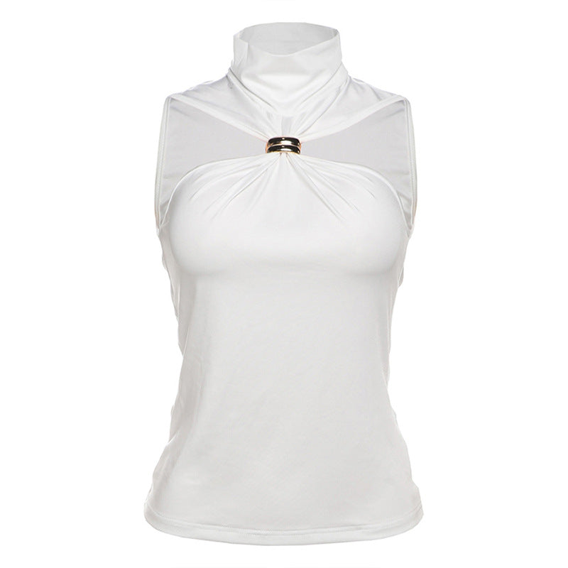 Top élégant pour femmes avec col haut et design épuré Heidi-Mode