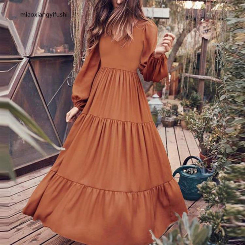 MW | Robe midi à manches longues avec smocks