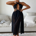 Robe de plage maxi femme avec découpe et anneau décoratif R&B