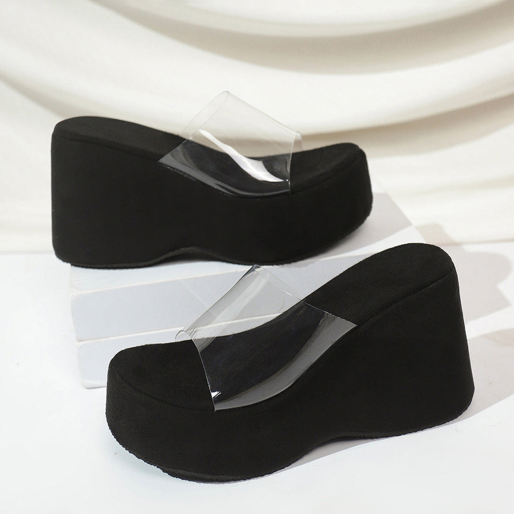 Sandales compensées pour femmes avec plateforme tendance et brides fermées R&B