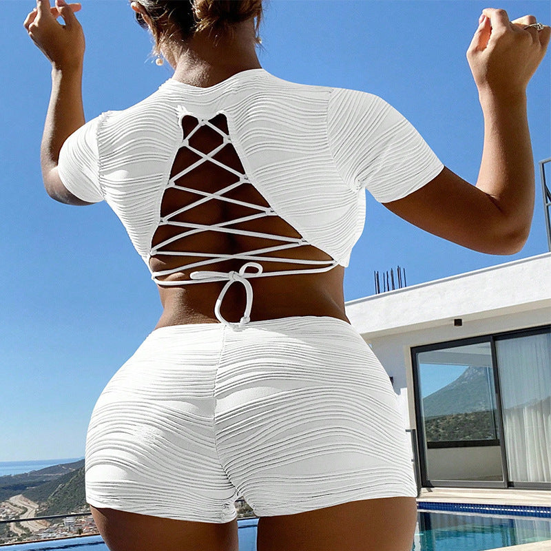 Ensemble Crop-Top et Shorts Sport Femme R&B