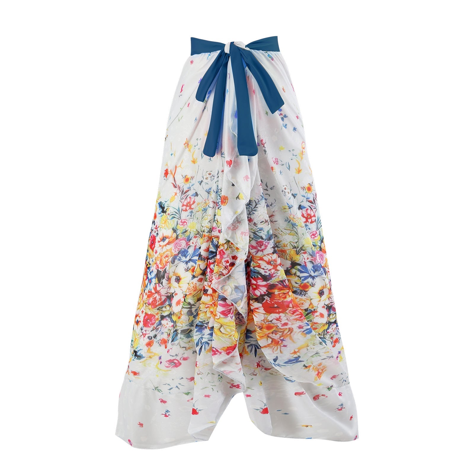 Jupe Maxi Femme avec motifs floraux et détail de ceinture ludique Drune