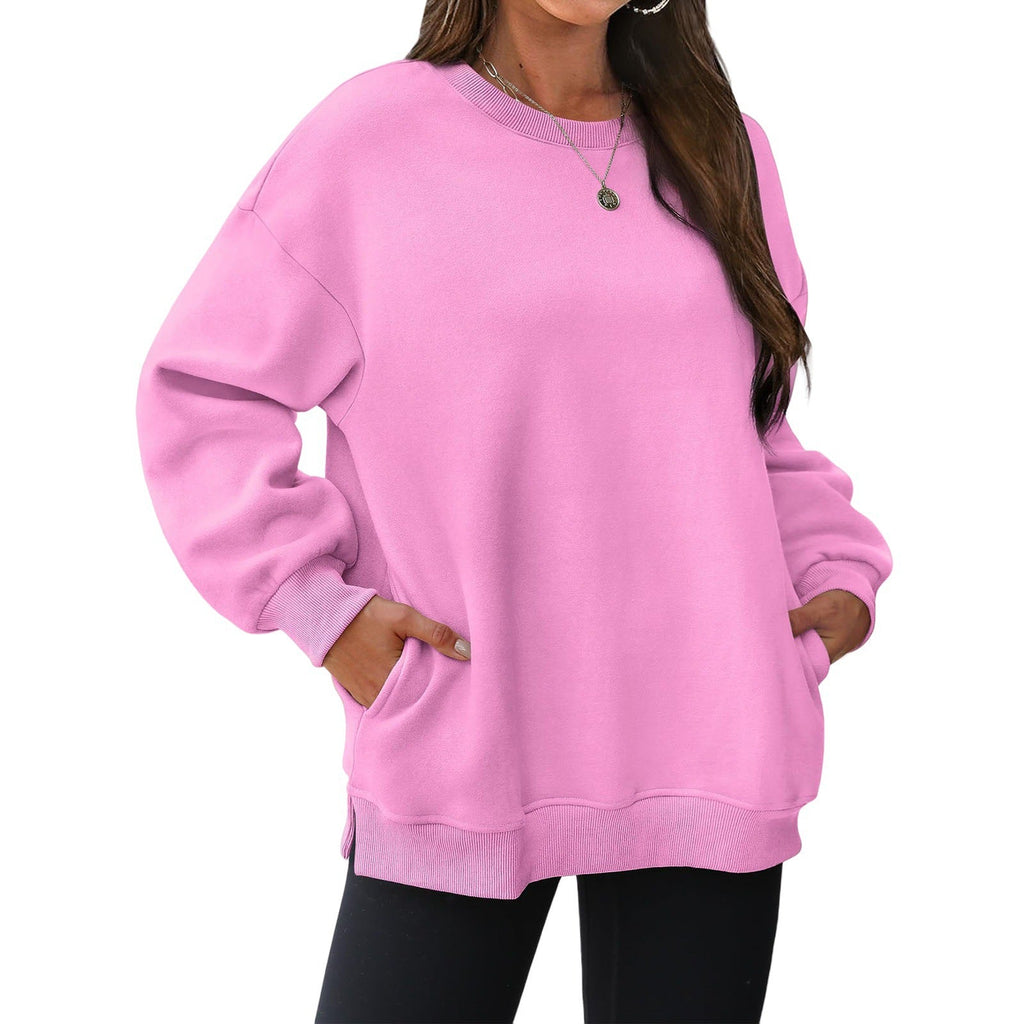 Pull-over long et oversize pour femmes avec poches latérales, bords côtelés et épaules tombantes Echo Archiv