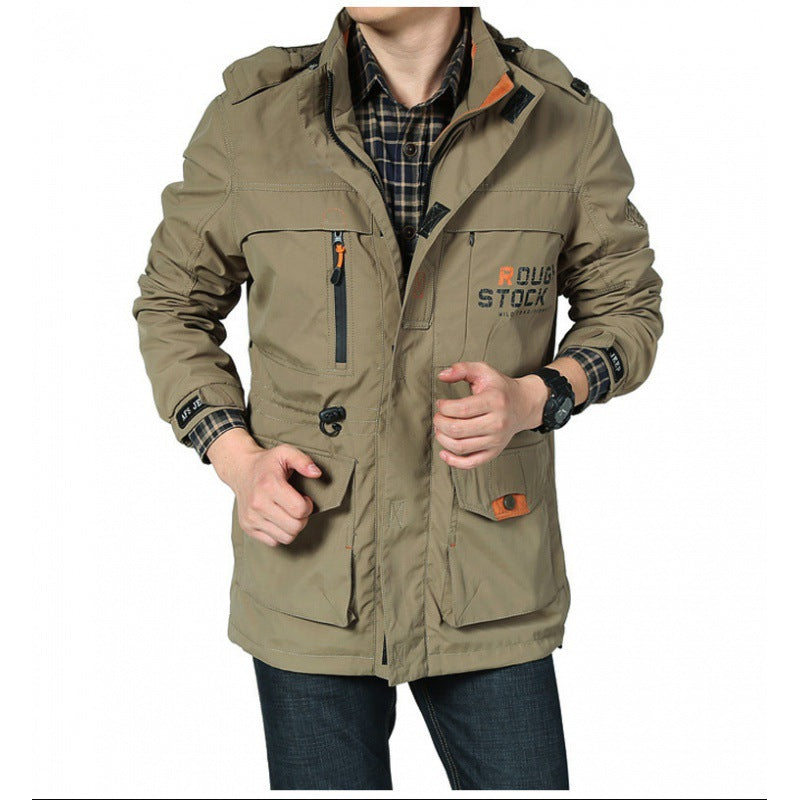 Veste de terrain légère pour hommes, coupe-vent et respirante, avec doublure en mesh, nombreuses poches zippées et à rabat, ainsi que des poignets ajustables - Echo Archiv
