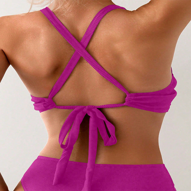 Maillot de bain crop-top sportif pour femmes R&B