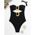 Monokini Élégant pour Femmes avec Découpe Décorative et Accents Dorés Echo Archiv