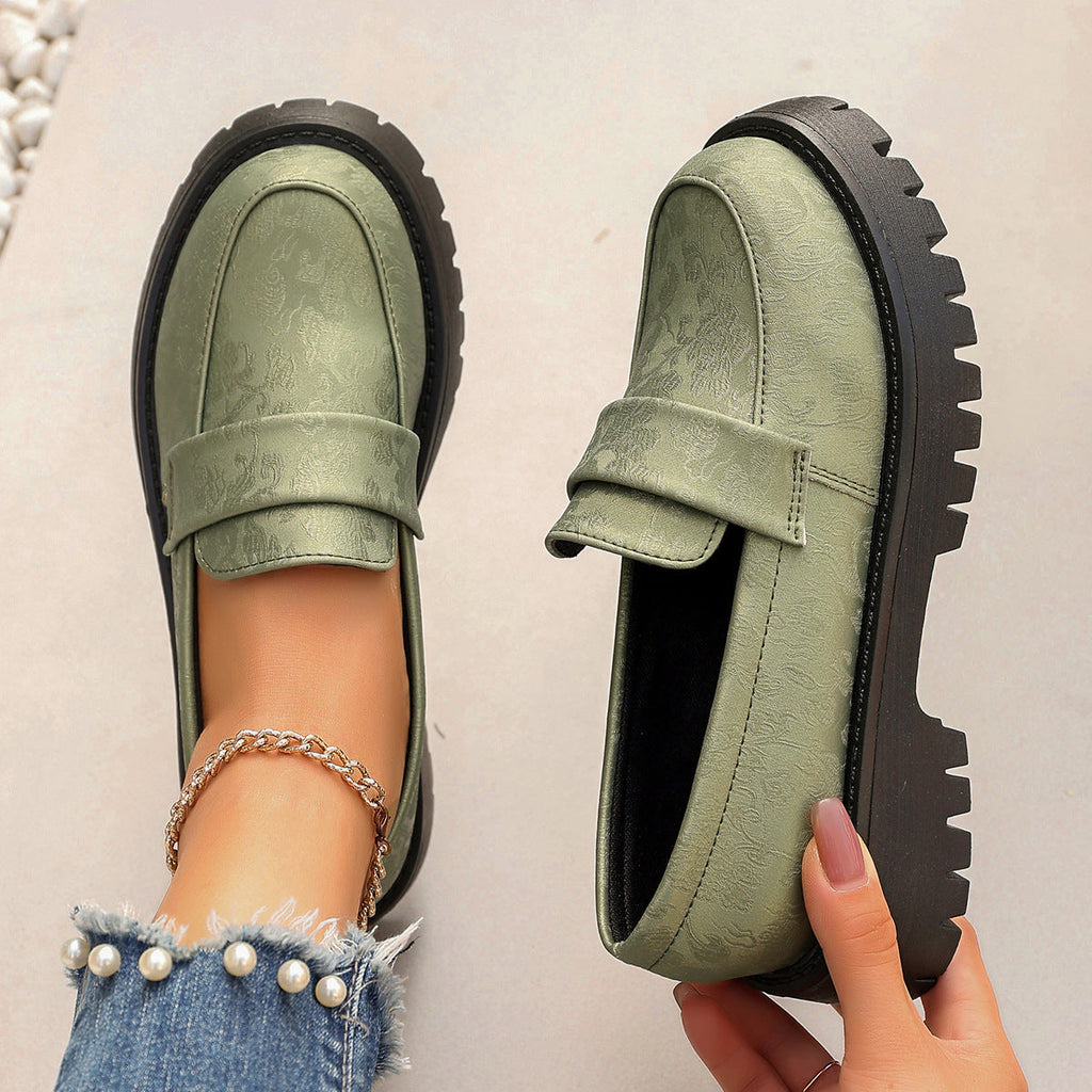 Mocassins pour femmes avec semelle antidérapante et matière supérieure à la mode R&B