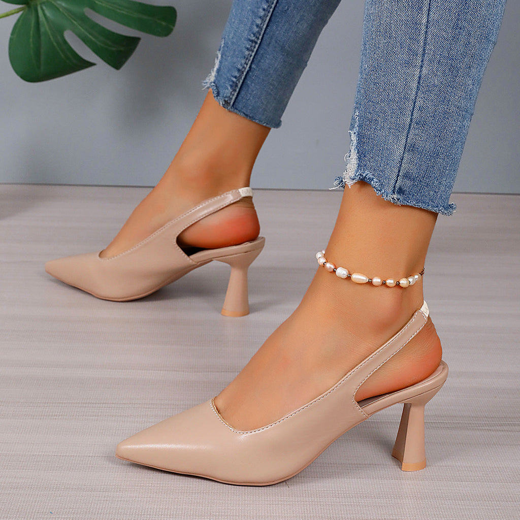 Escarpins à talon ouvert pour femmes avec un design élégant et un confortable talon bloc R&B