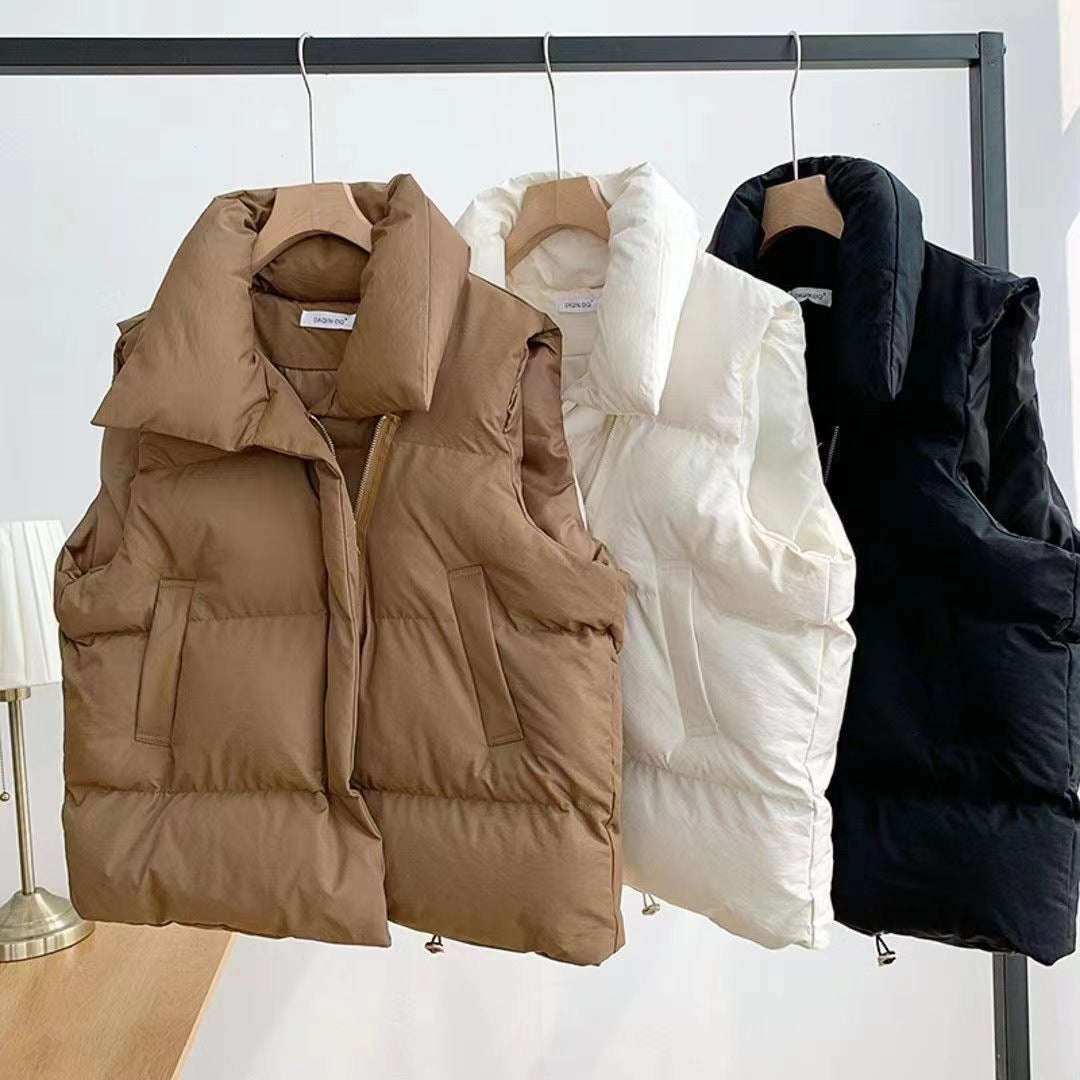 Gilet matelassé pour femmes avec col châle volumineux, fermeture éclair à double sens cachée et cordon de serrage ajustable Echo Archiv