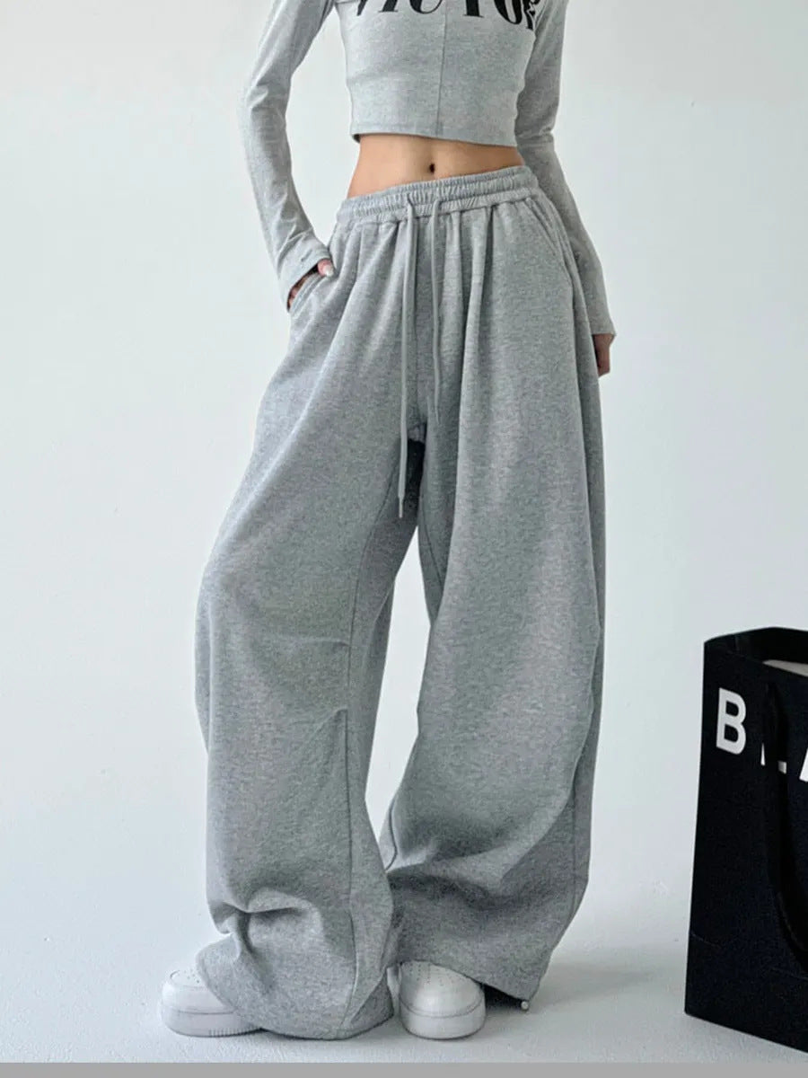 Pantalon lounge taille haute pour femmes, coupe ample, avec taille élastique, cordon de serrage et poches latérales Echo Archiv