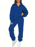 Ensemble de détente pour femmes en deux parties avec sweat-shirt à demi-fermeture éclair et coupe oversize, pantalon de jogging Echo Archiv